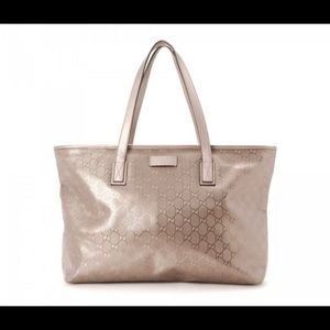 **SOLD** Gucci Tote Bag GG Supreme Metallic Pink